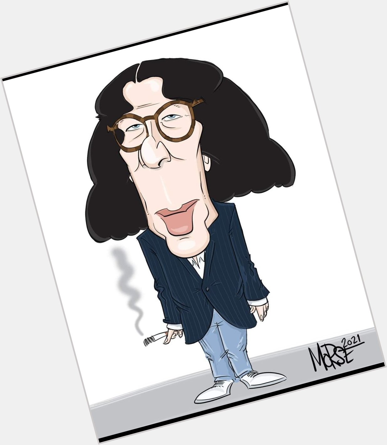 Happy Birthday to author Fran Lebowitz!  Hey, wanna \"book\" me for a party or custom caricature? Message me! 