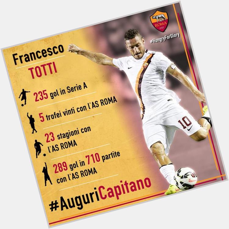 Happy birthday captain! " Buon compleanno Capitano! Francesco Totti compie 38 anni. 