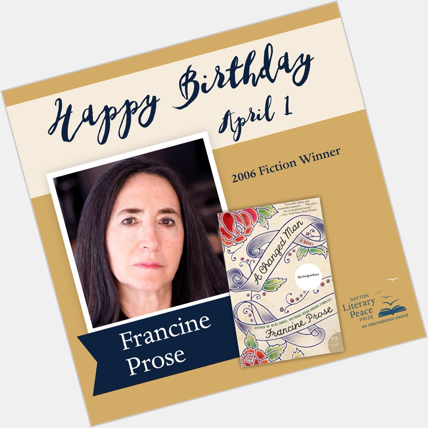 Happy birthday to 2006 Fiction Winner Francine Prose!  