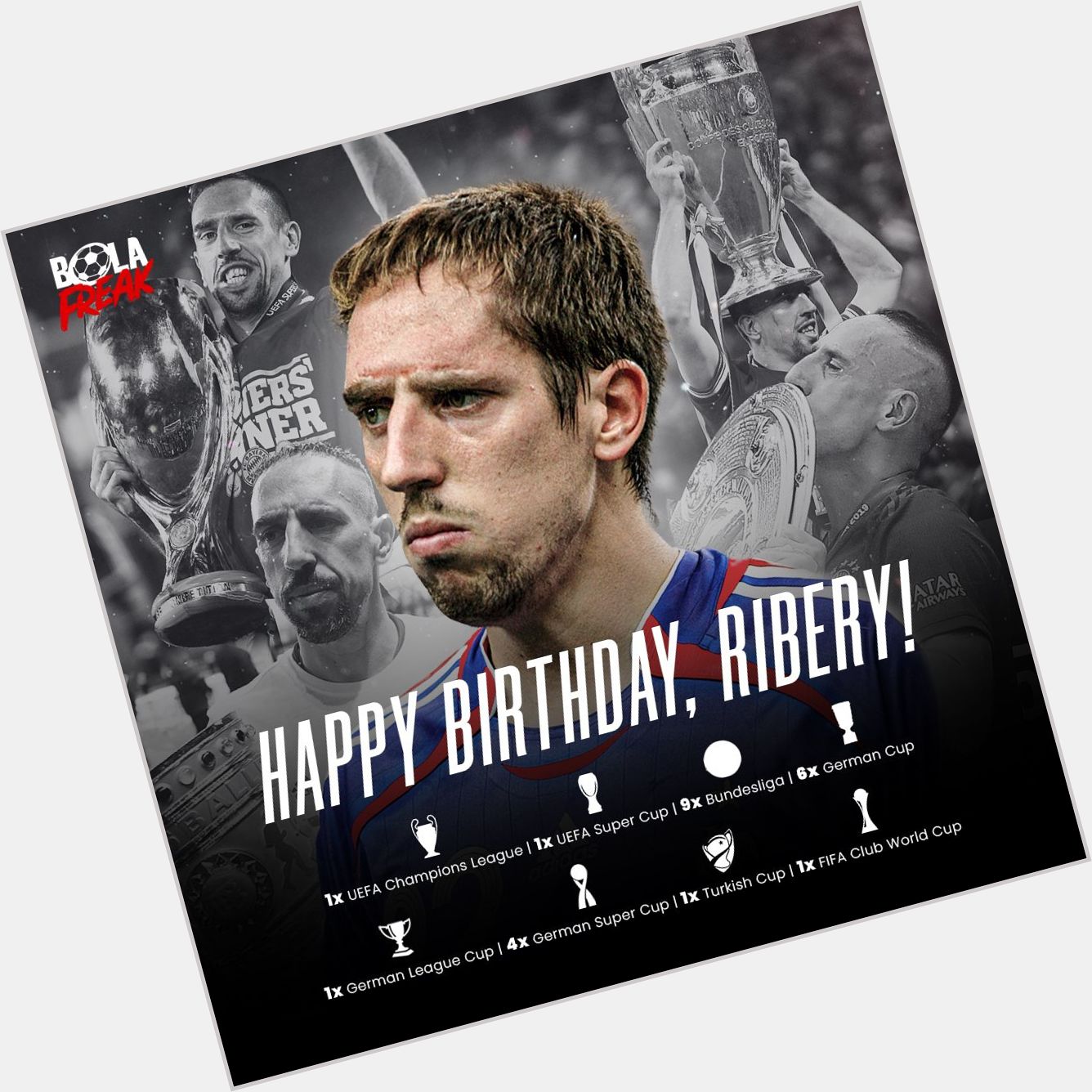 Hari ini Franck Ribery genap berusia 38 tahun. Happy birthday! 