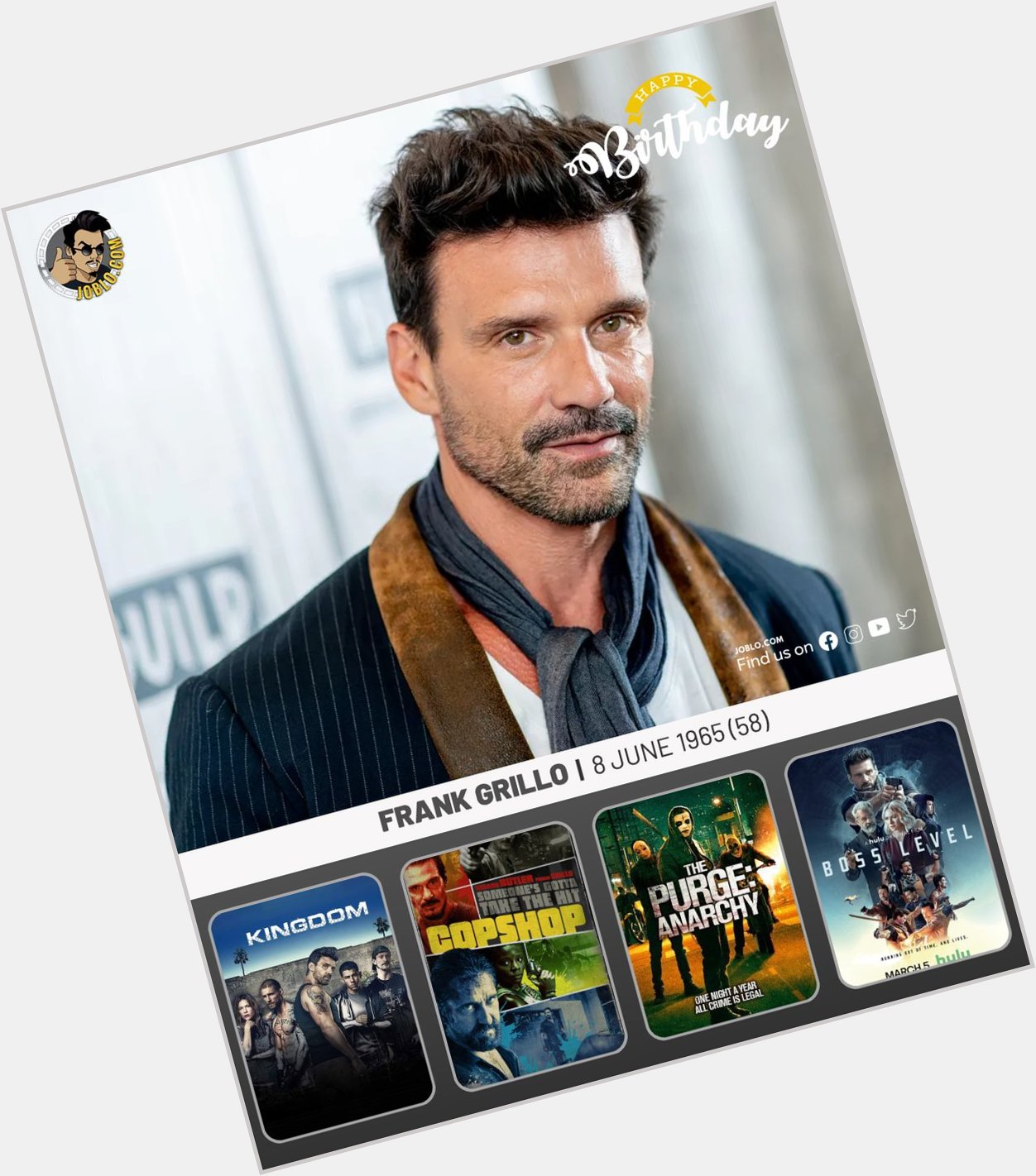 Happy birthday to Frank Grillo, who turns 58 today!    