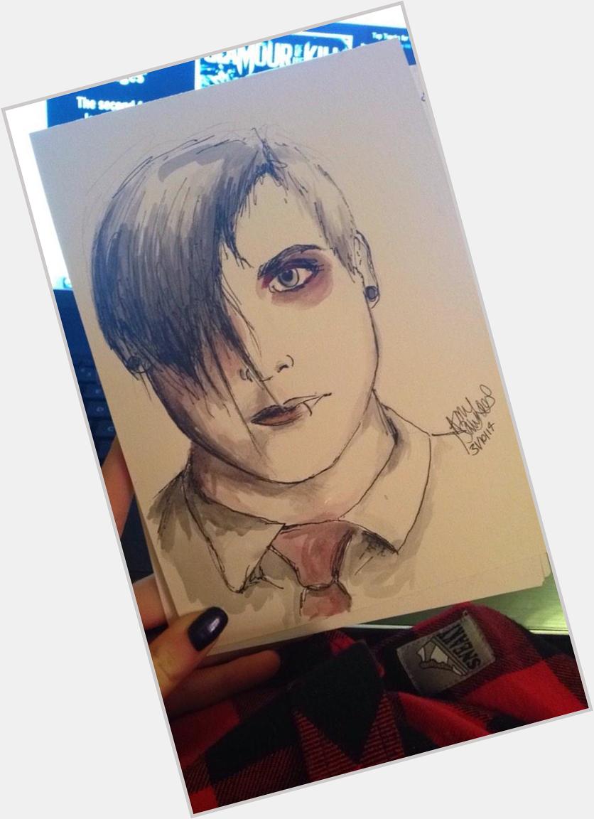 Wait I prefer this picture but anyway I painted Frank iero just now (happy bday loser) 