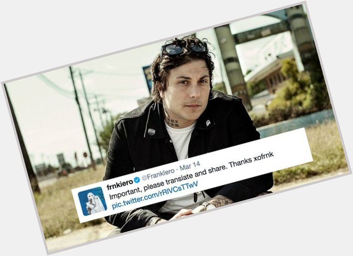 October 31:Happy 39th birthday to singer,Frank Iero (\"Welcome To The Black Parade\")
 