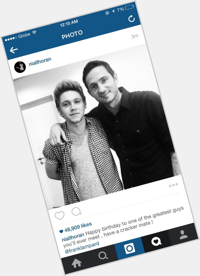 \" Niall just posted a happy birthday greeting to Frank Lampard on Instagram (20 June 2015) 