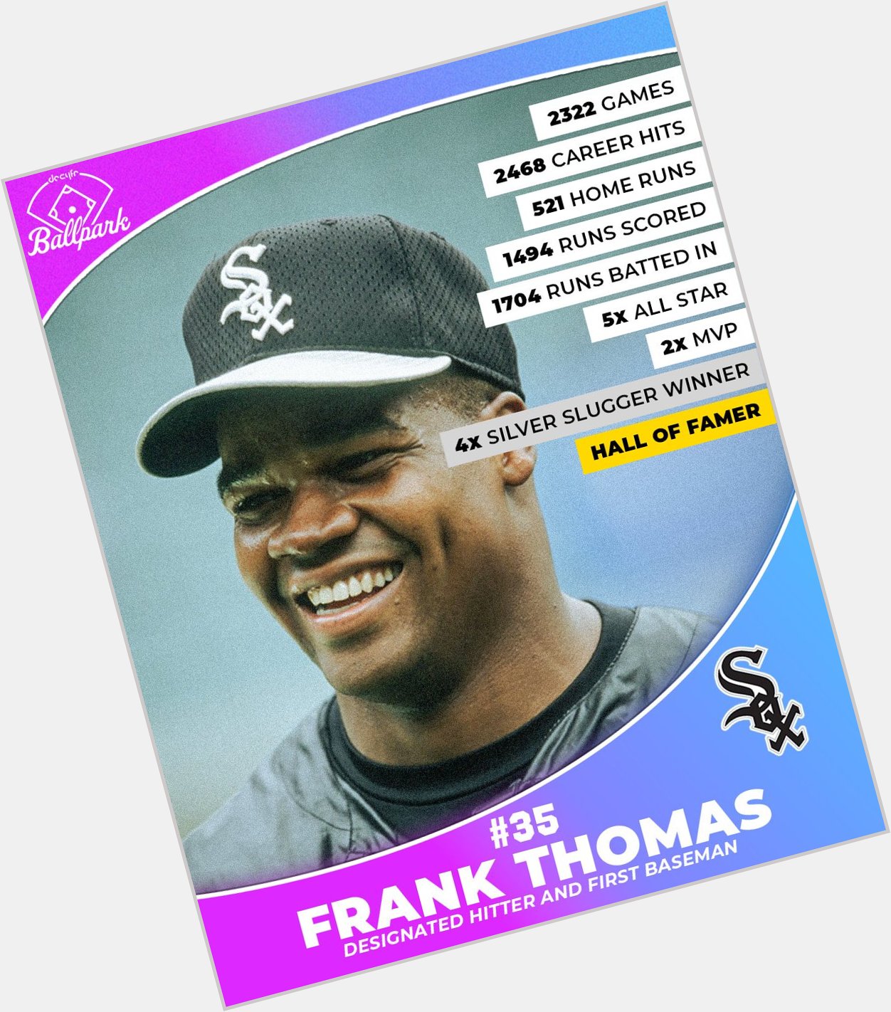 Happy Birthday to the Big Hurt and icon, Frank Thomas!    