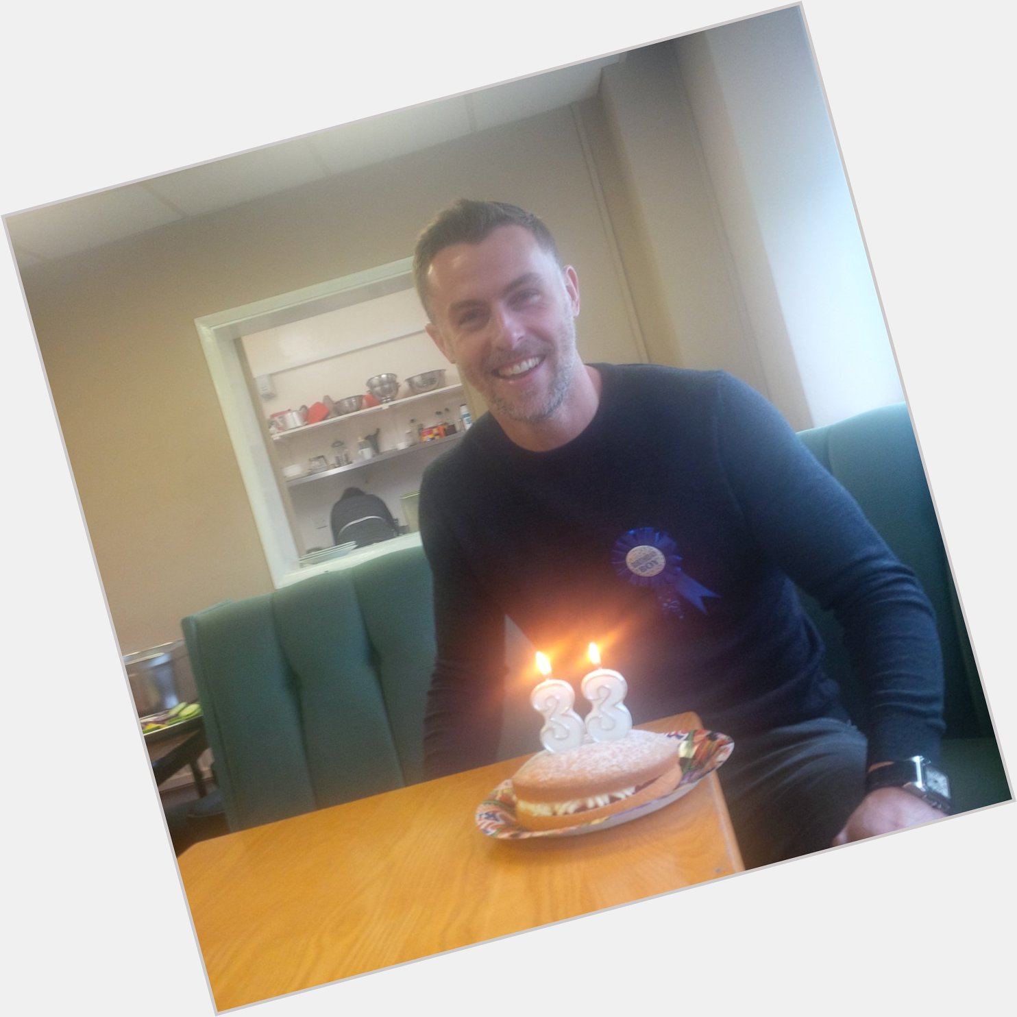 Happy Birthday to defender Frazer Richardson who celebrates turning 33 with some Victoria Sponge at Roundwood 