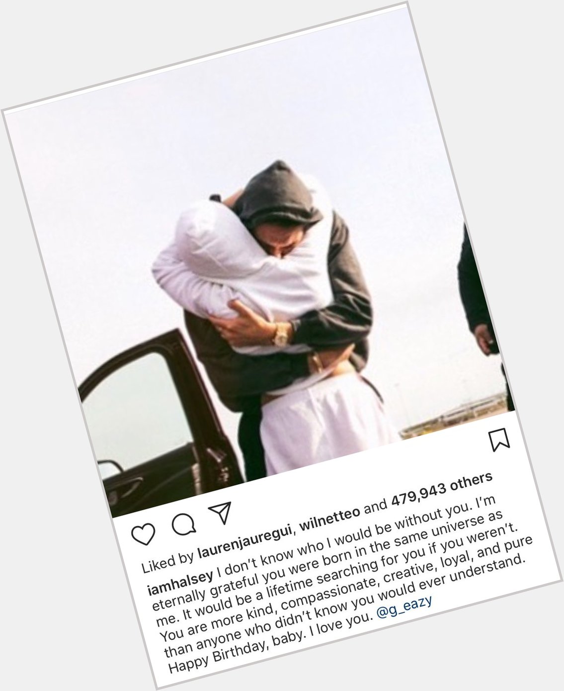 Halsey wishing boyfriend G-Eazy a Happy Birthday on Instagram. 