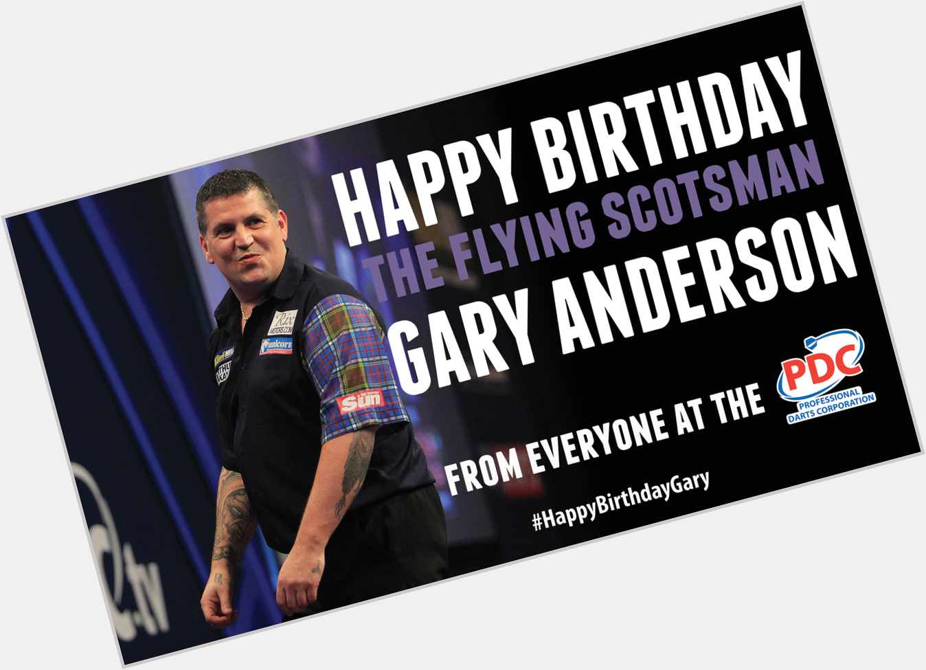 Happy Birthday to Gary Anderson from everyone at the PDC! Send your birthday messages using 