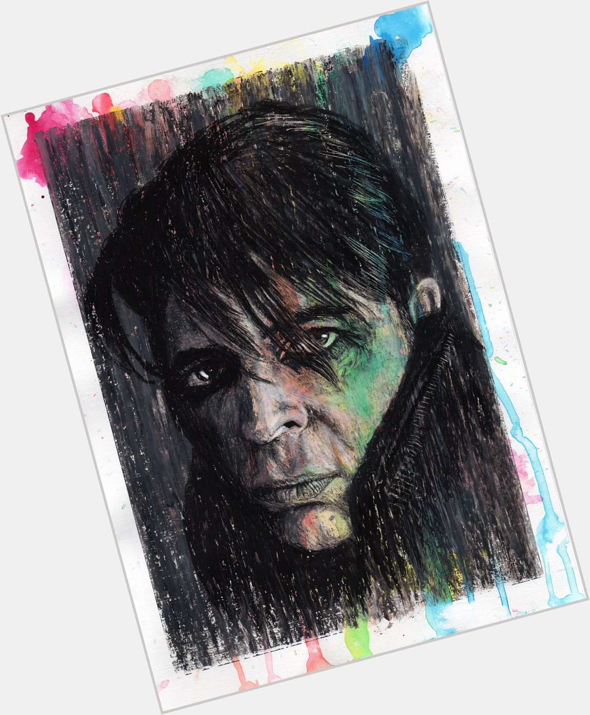 Happy birthday Gary Numan! This picture: oil and ink on acrylic paper, 21cm x 30cm. (  