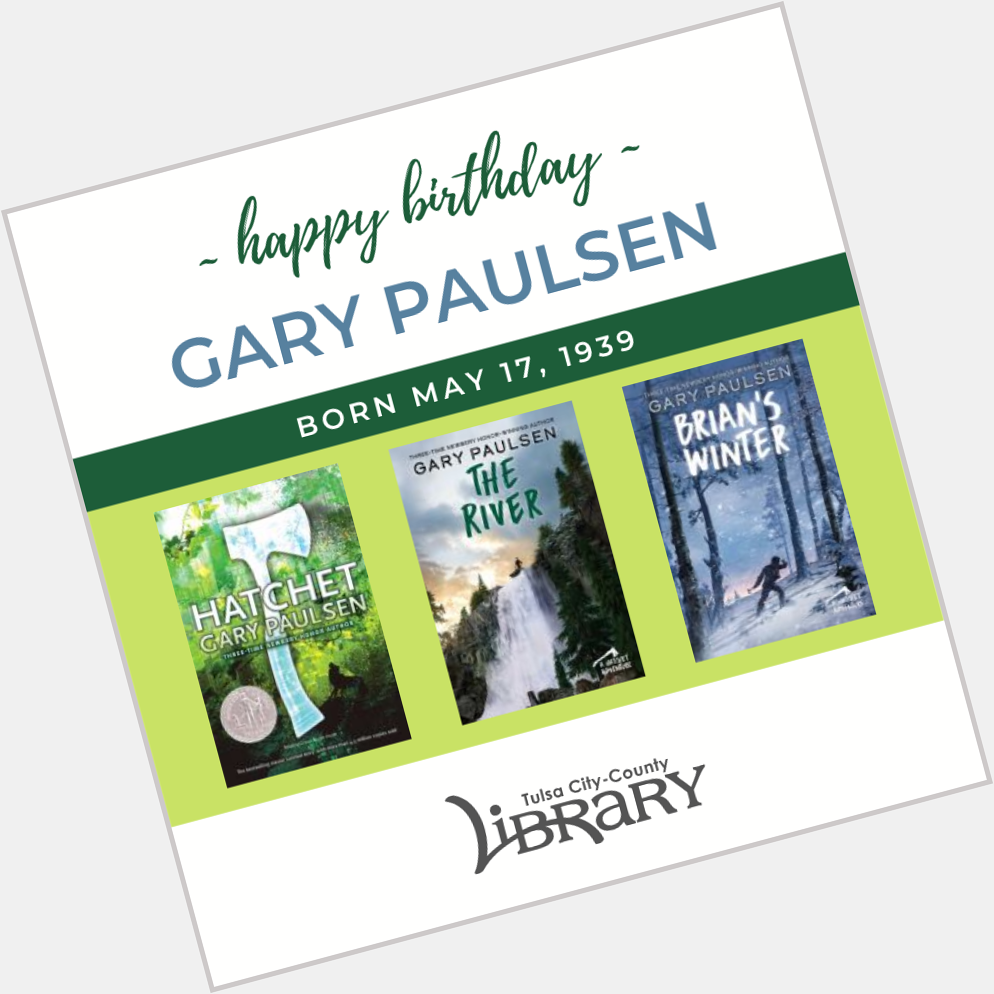 Happy birthday, Gary Paulsen! 

Find digital copies of his books here:
 