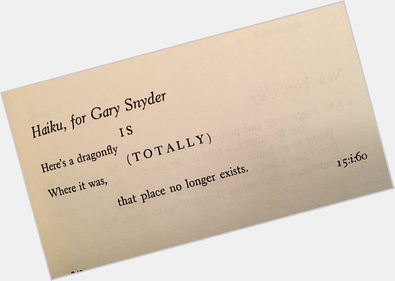 Happy 90th birthday to Gary Snyder!  Here s a poem Philip Whalen wrote for him 60 years ago. 