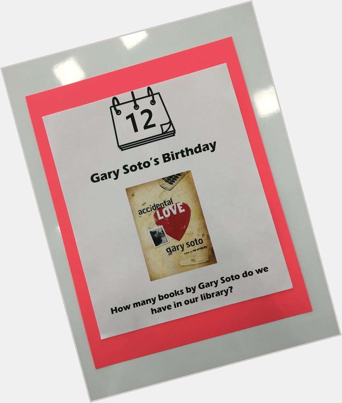 Happy Birthday Gary Soto! How many books by Gary Soto are in ? Find out and win a prize! 