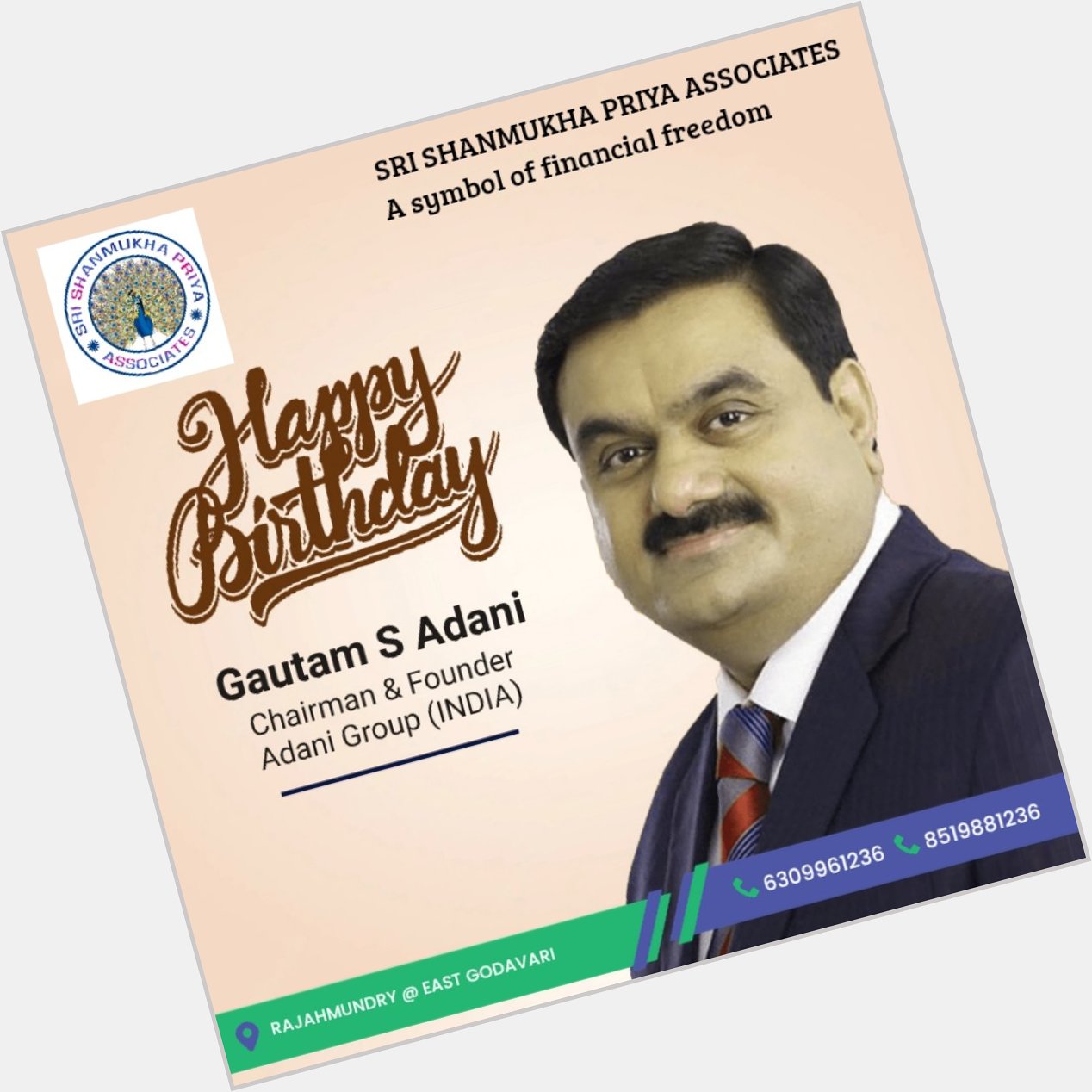 Mr Gautam Adani is the Founder and Chairman of the Adani Group,
Happy birthday sir  