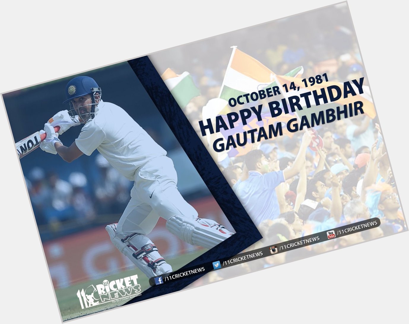 Happy Birthday \"Gautam Gambhir\". He turns 36 today 
