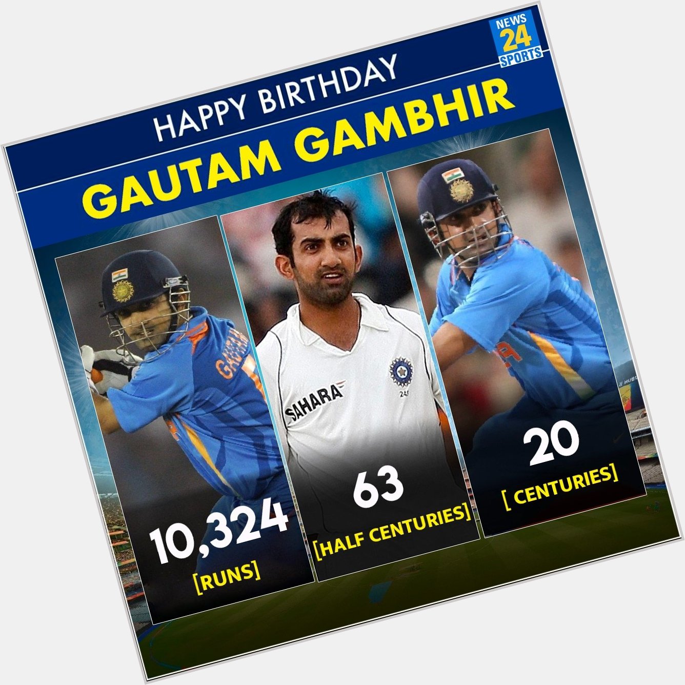 \Happy Birthday Gautam Gambhir\,           41            ,                        