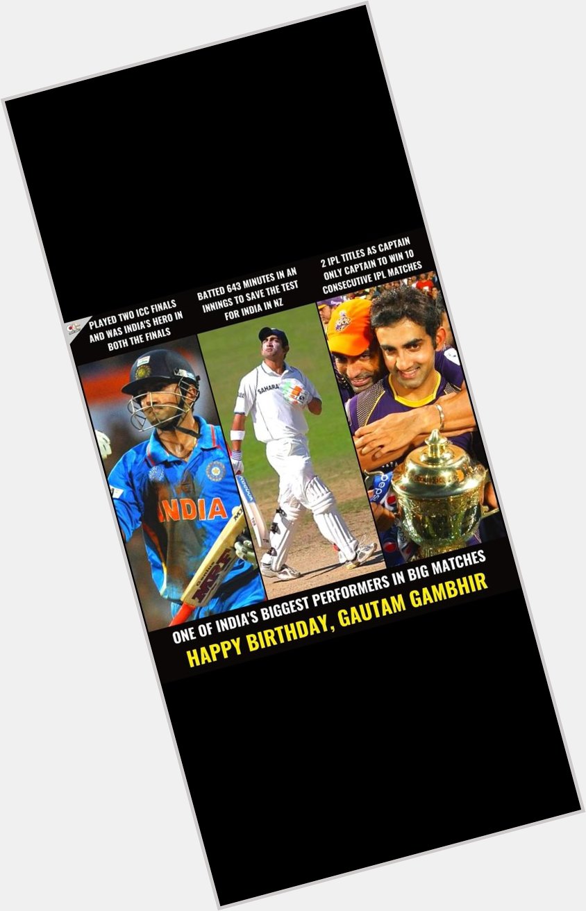 Happy birthday Gautam gambhir Sar best cricketer 