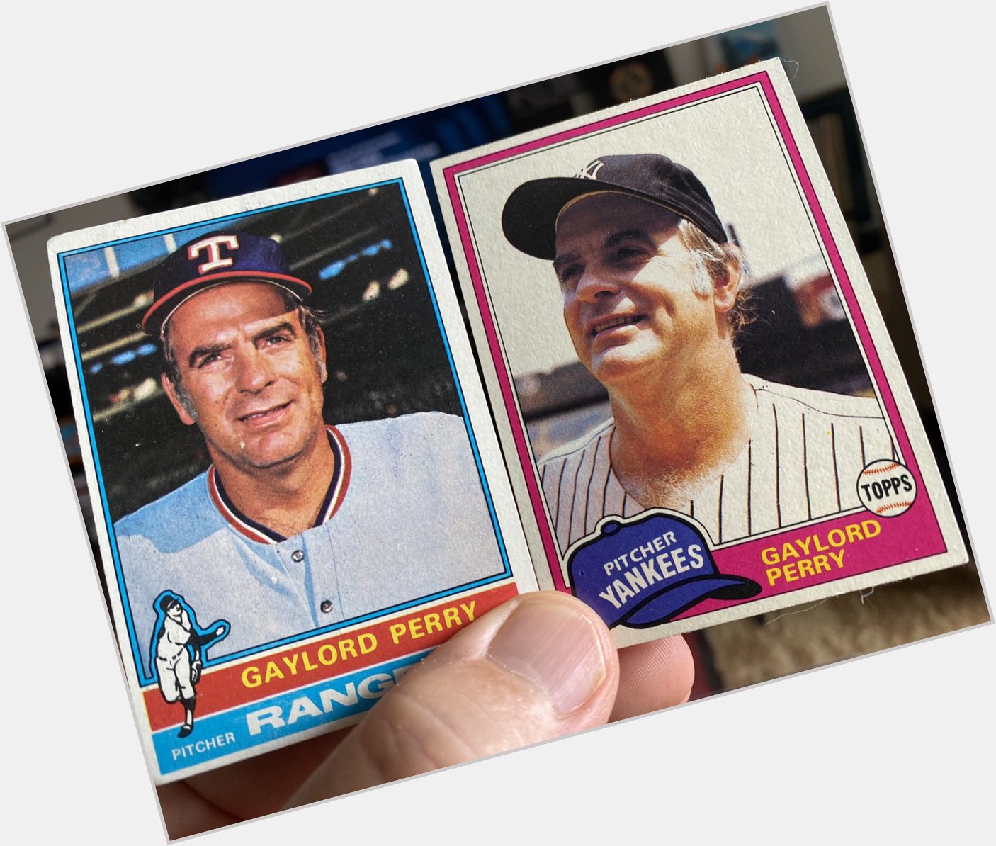 Happy 82nd birthday to Gaylord Perry. My two cards, later in his career. Wish I had some earlier ones. 