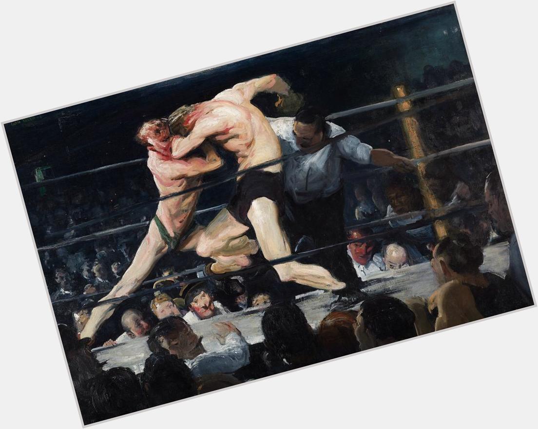 Happy birthday to George Bellows!! Pictured here is his 1909 painting, \"Stag at Sharkey\s\" 