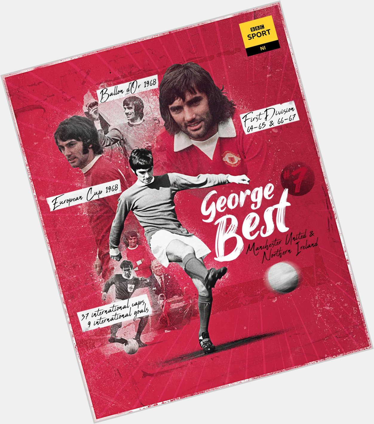 Happy Birthday to George Best who would have turned 74 today  (Graphic for 