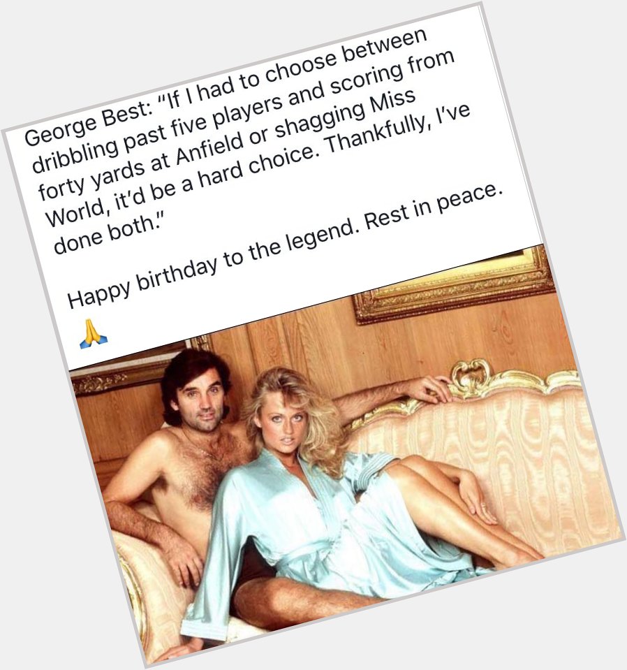 Happy birthday George Best.
This quote is on a different level. Legend. 