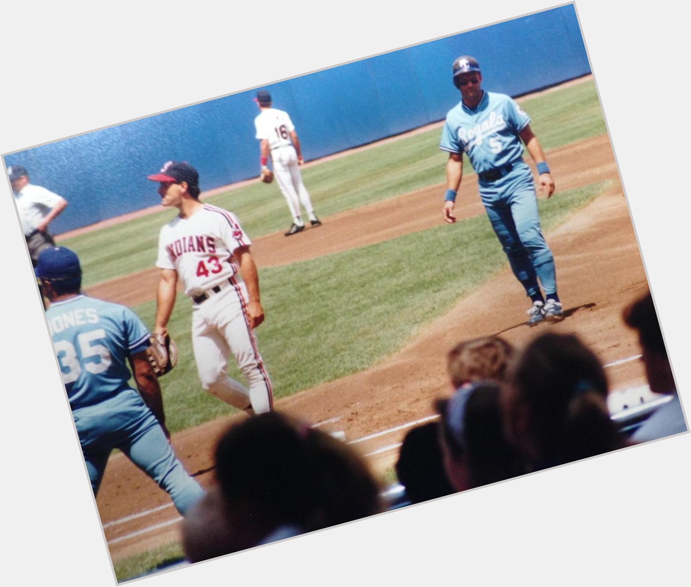 Happy Birthday George Brett. Here\s as close as I could get August 4, 1991. Mike Aldrete at first wearing 