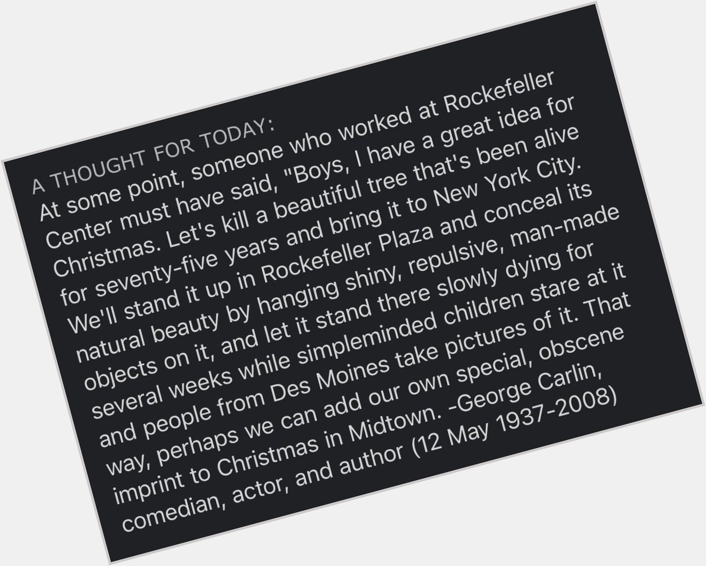 Happy birthday, George Carlin! via Thoughts, 