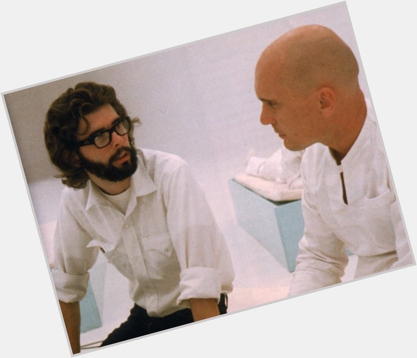 Happy 74th birthday to George Lucas, seen here with Robert Duvall on the set of \THX 1138\ (1971). 