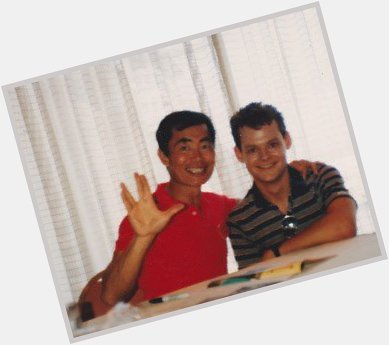 Happy 81st birthday, George Takei!   (photo taken at Creation Con; Los Angeles, CA, summer, 1986) 