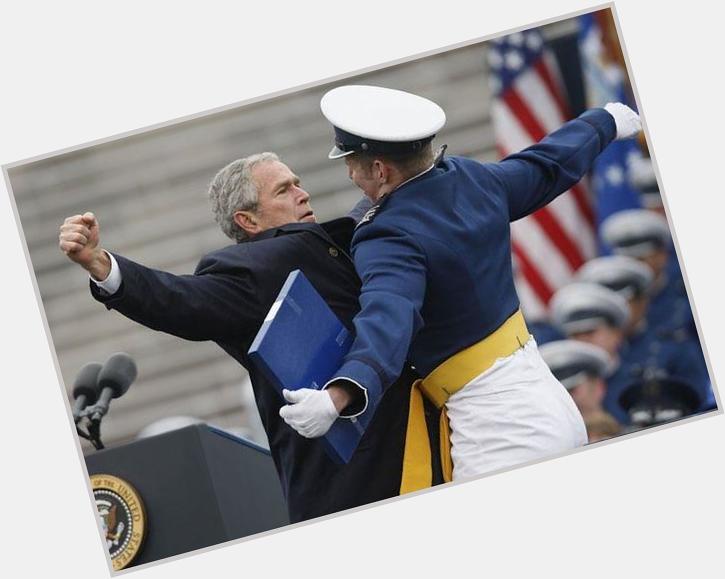 Thanks George W. Bush for your continuing support of our troops--wishing you a Happy Birthday! 
