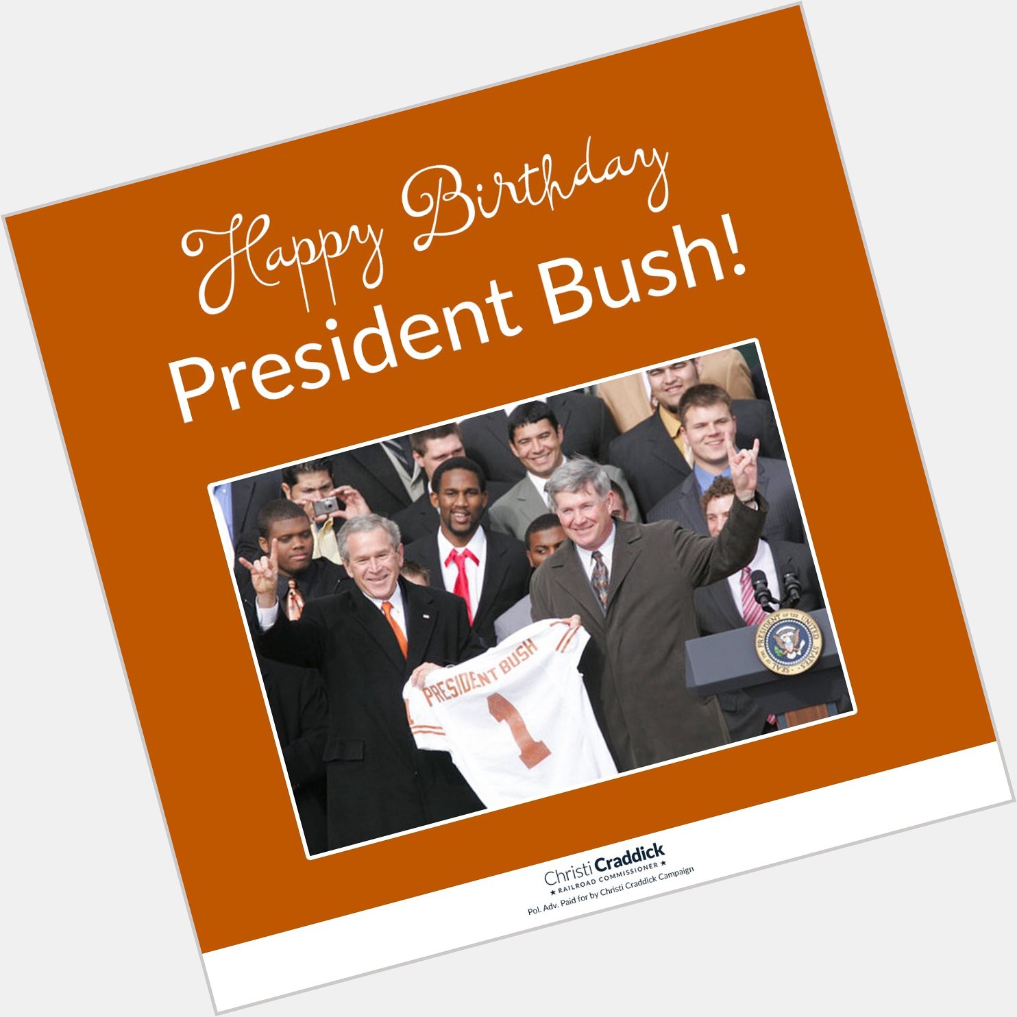 Happy birthday today to a great Texan and fellow Midlander, President George W. Bush! 