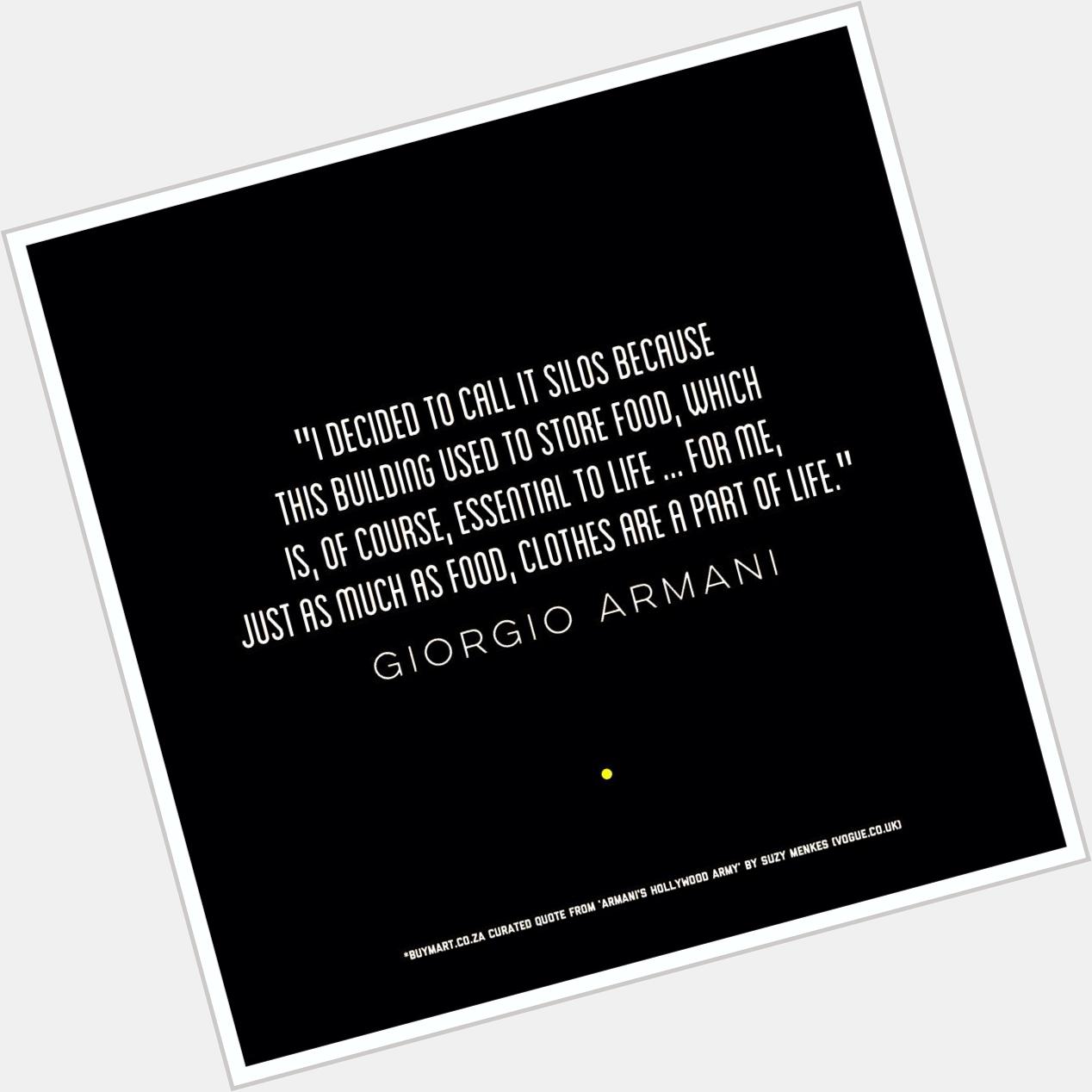 Happy Birthday Giorgio Armani! Our thoughts exactly.    