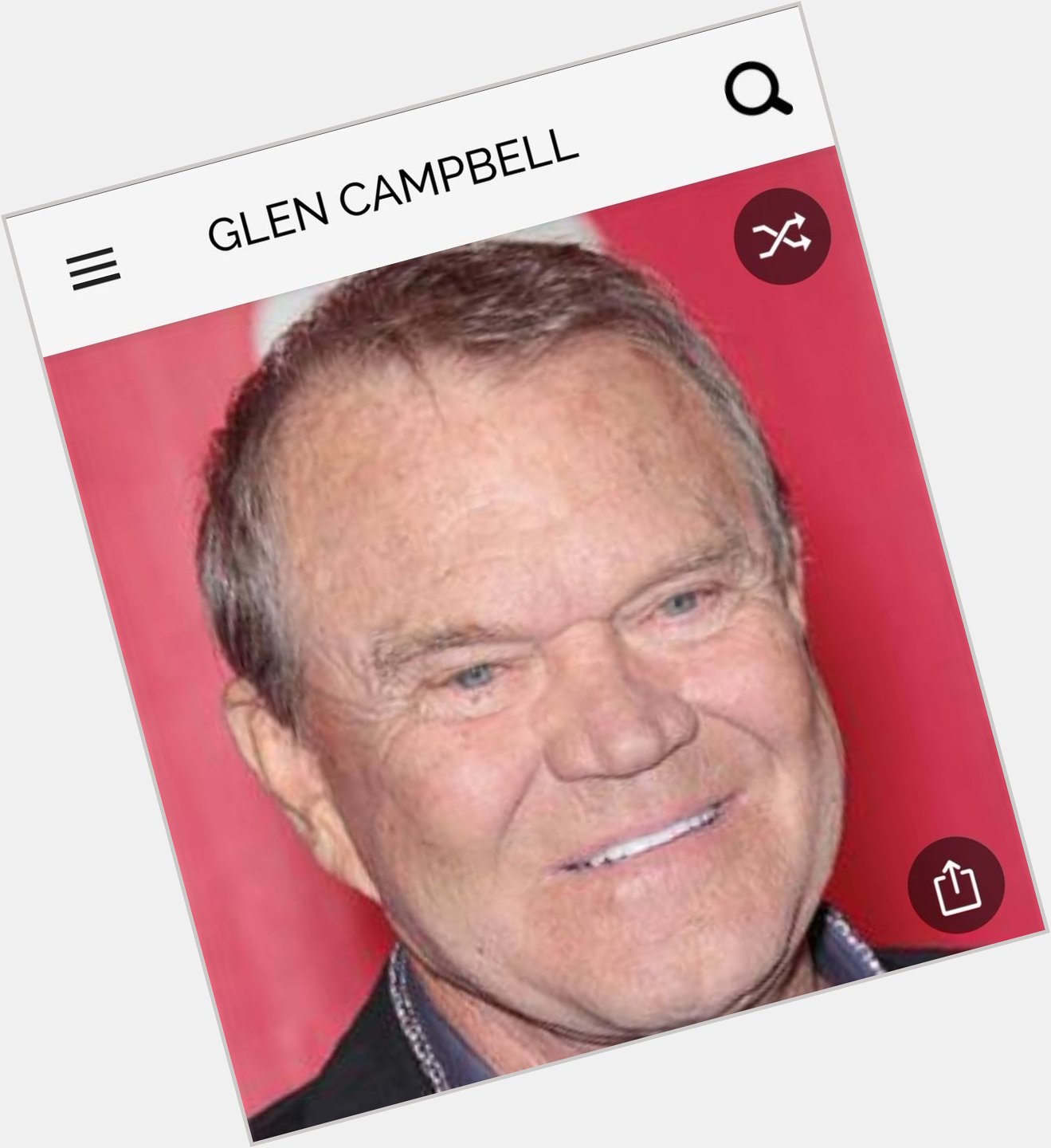 Happy Birthday to this great country singer.  Happy Birthday to Glen Campbell 