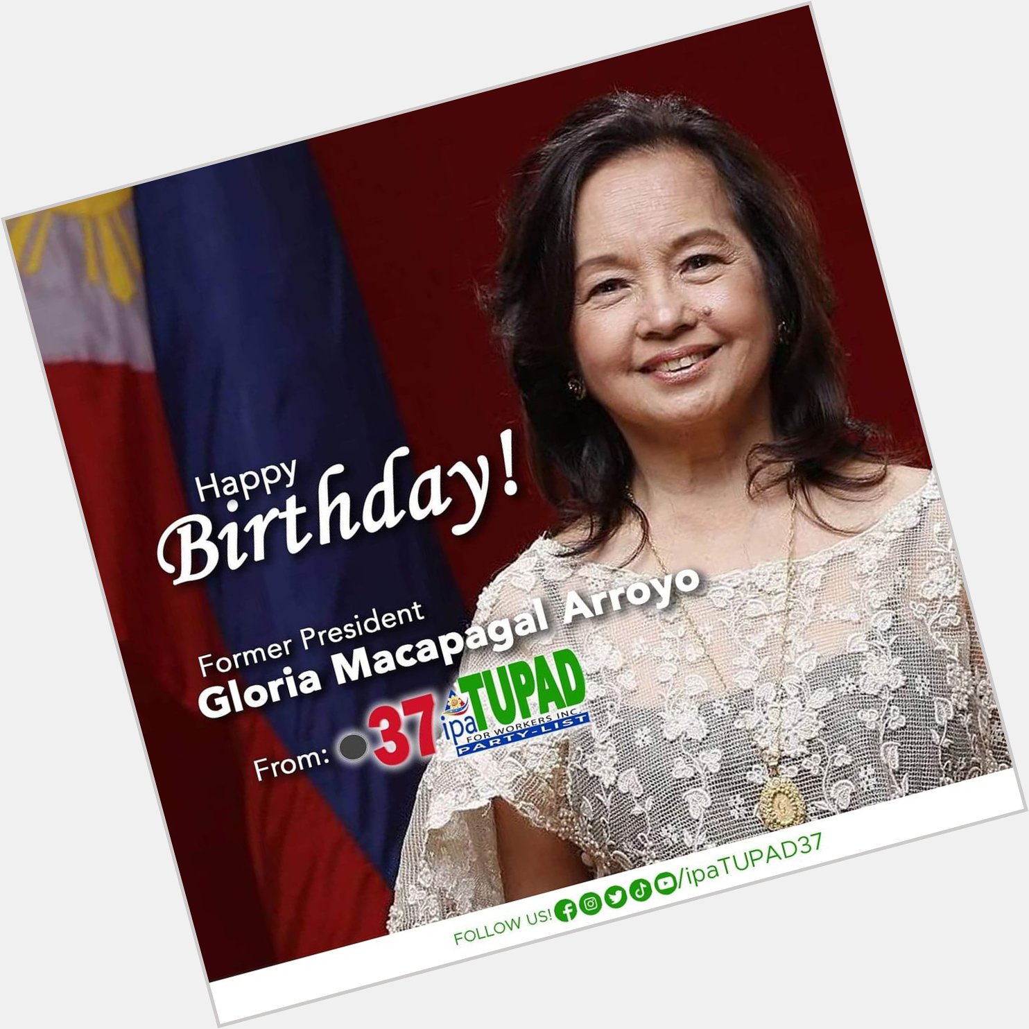 A blessed and happy birthday to our former President, Rep. Gloria Macapagal Arroyo.   