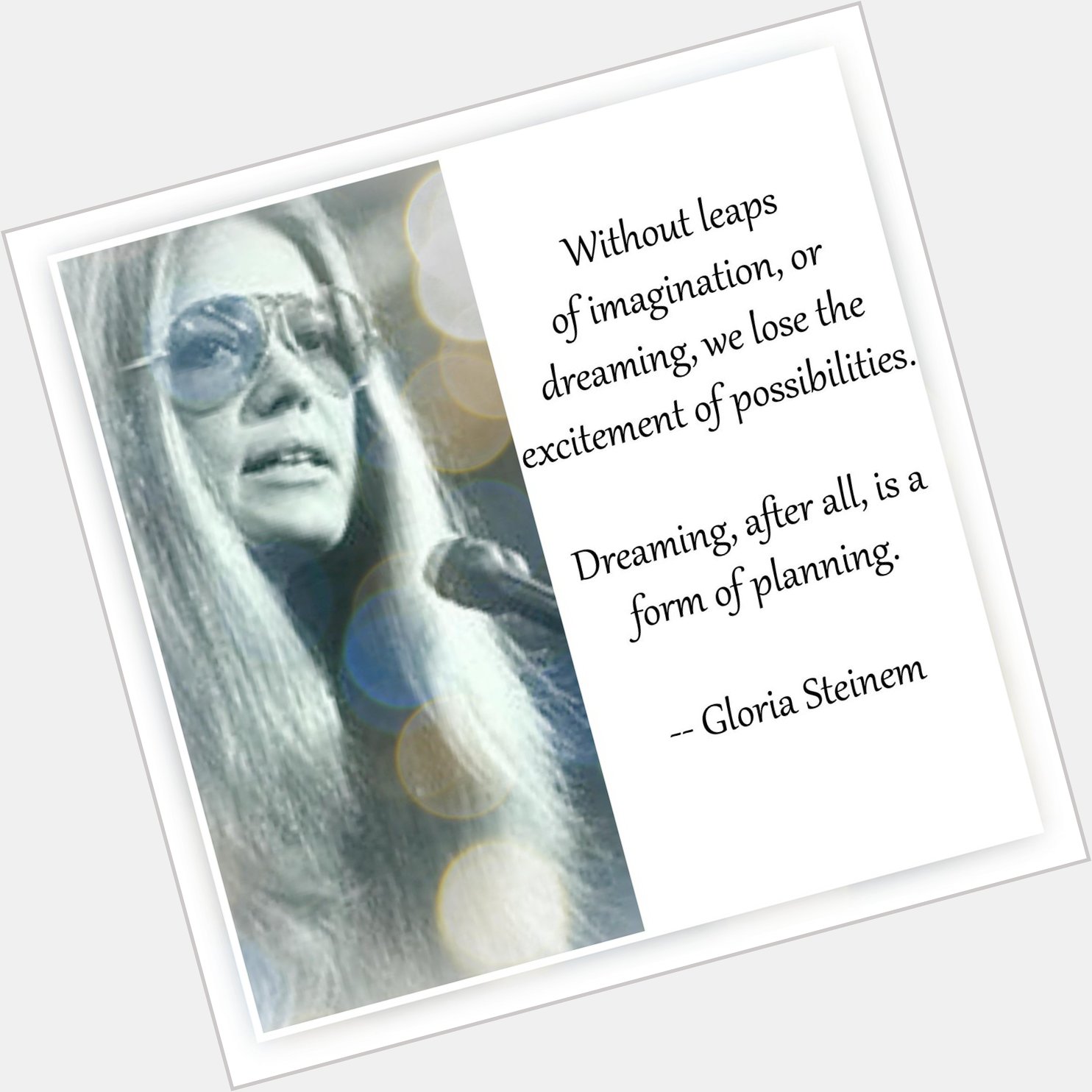 Happy Birthday to Gloria Steinem, US writer, publisher, speaker, leader, activist, friend, wife, woman, feminist.... 