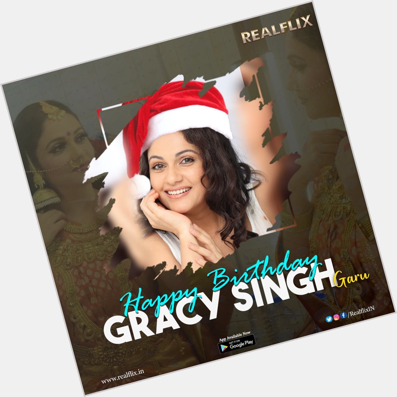 Realflix wishes the Gorgeous Lady, Gracy Singh, A Very Happy Birthday.   