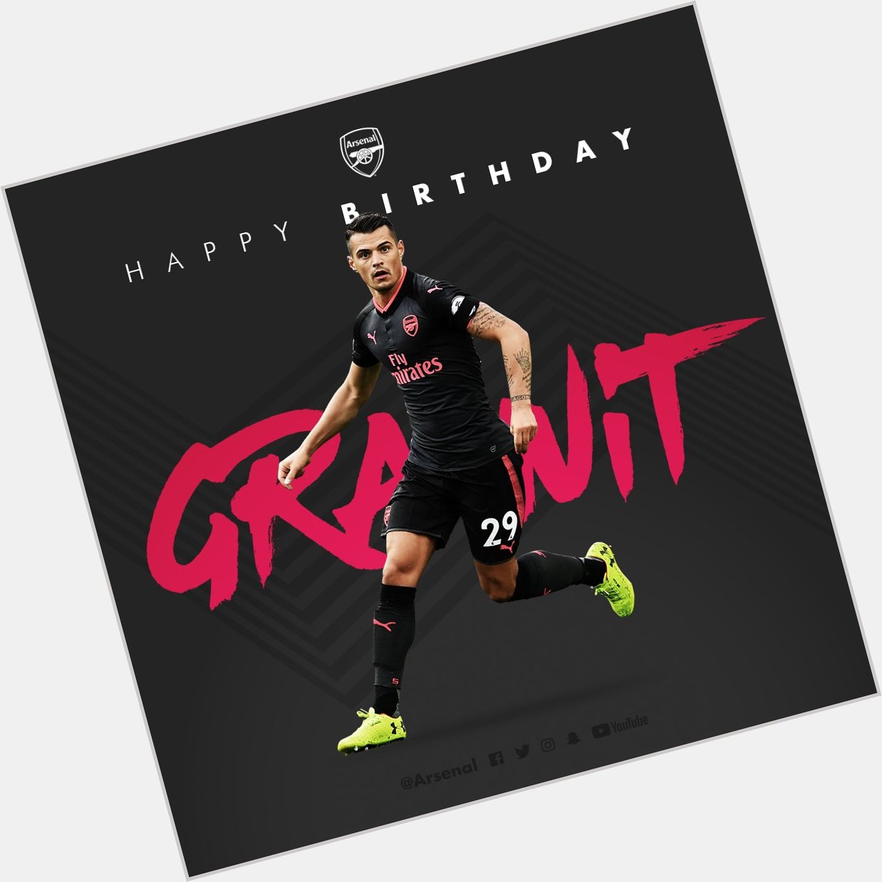 We wish a very Happy Birthday to Granit Xhaka who turns 25 today. 