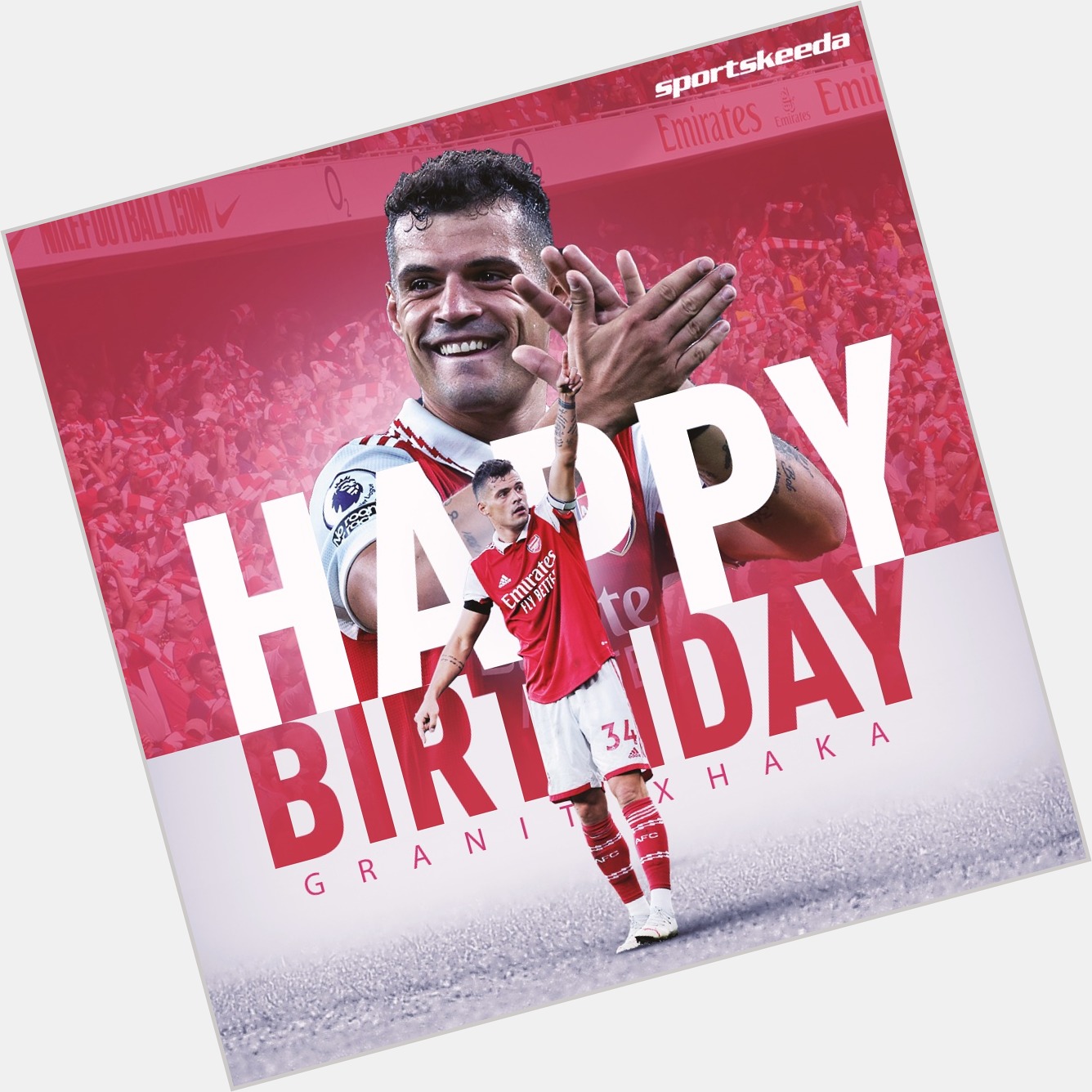 A      on the pitch, a         with the ball.  Happy Birthday Granit Xhaka.   