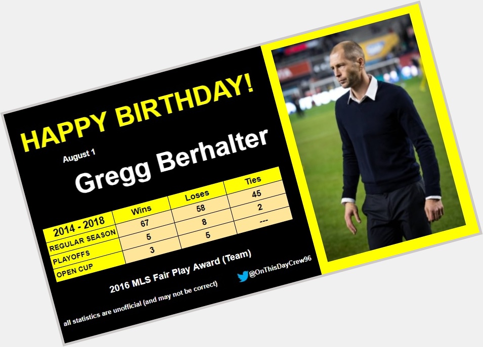 8-1
Happy Birthday, Gregg Berhalter! 