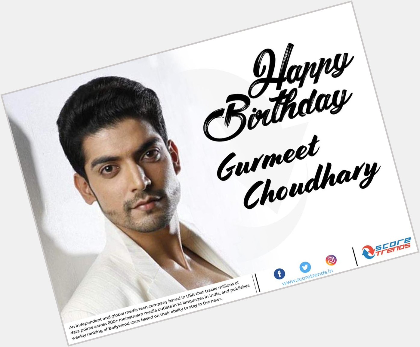 Score Trends wishes Gurmeet Choudhary a Happy Birthday!! 