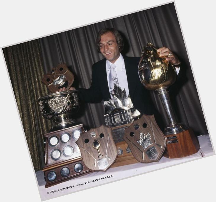 Happy 63rd birthday to legend Guy Lafleur. Heres Flower in 1977 w/ his Art Ross, Conn Smythe & Hart trophies 