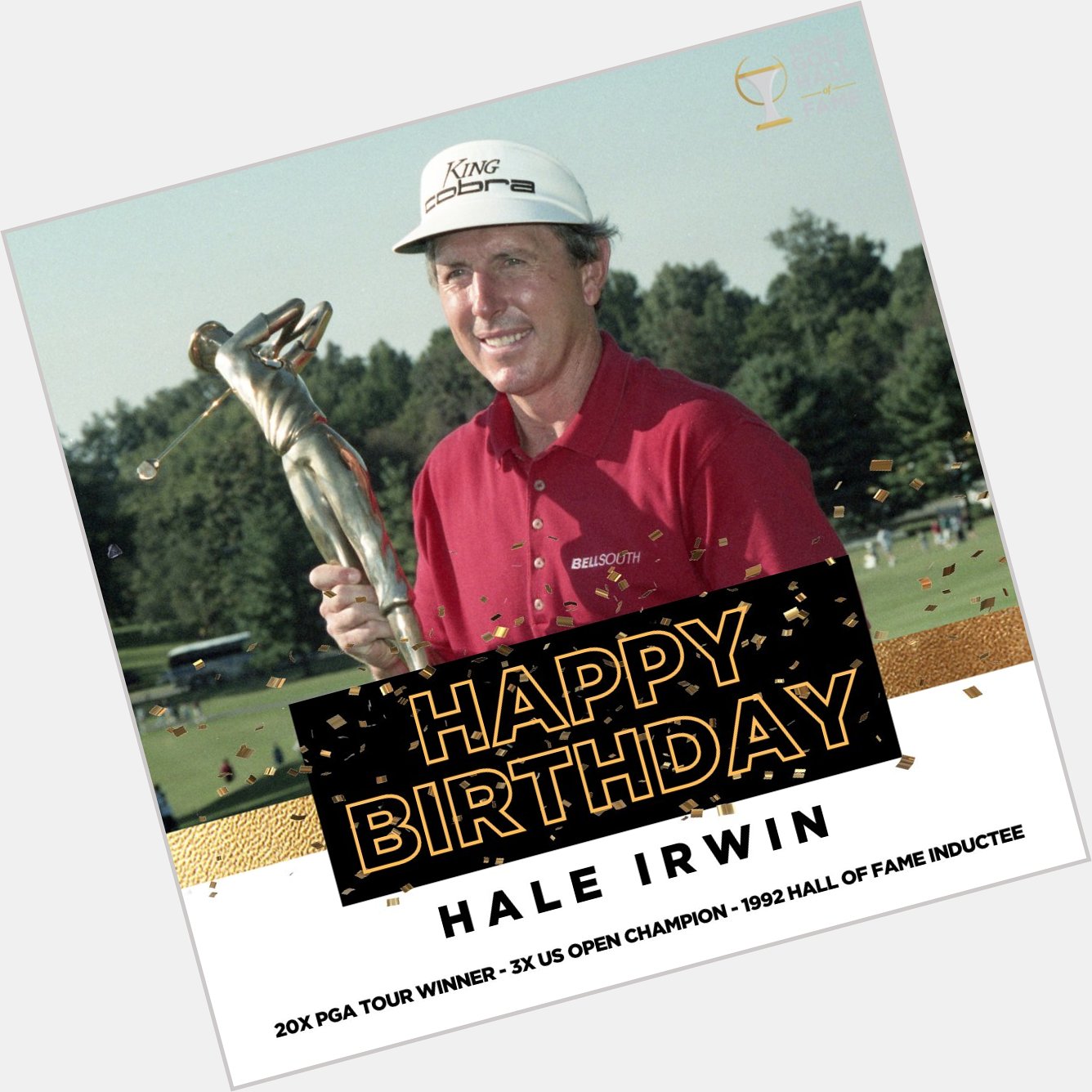 Wishing a happy birthday to 20-time winner, three-time champion, and 1992 inductee, Hale Irwin. 