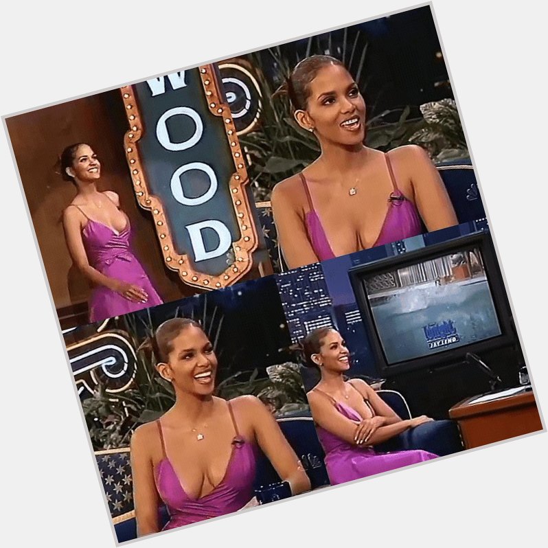 Halle Berry on Jay Leno\s show (1998), wearing her iconic purple dress.
Happy birthday to this legend. 