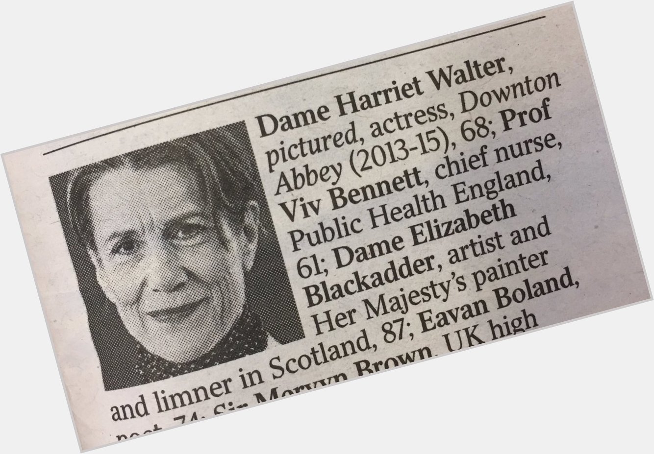 Happy birthday to Dame Harriet Walter, actress best known for her 5min turn in Downton Abbey   