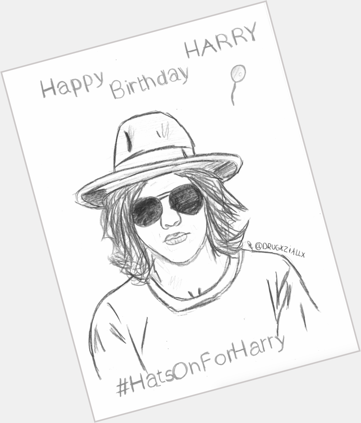 Happy birthday, I hope you will have hats today and you like my drawing.   