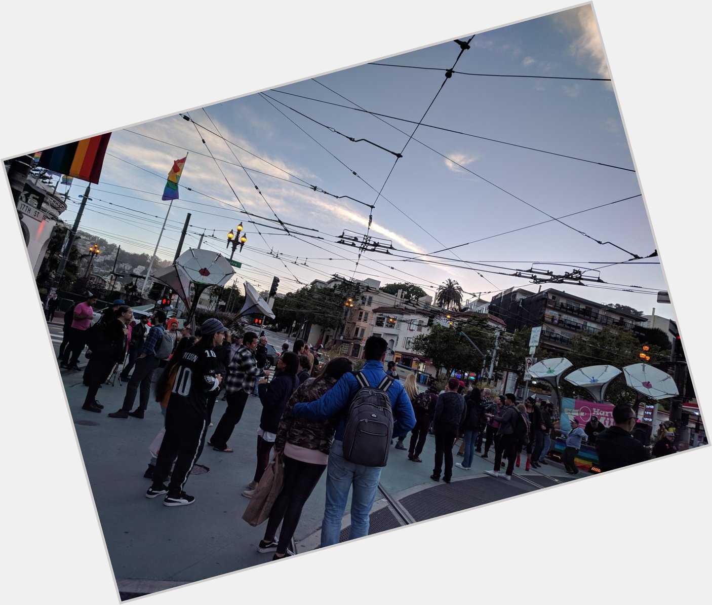 Postcards from San Francisco: Harvey Milk dance party Castro at Market, happy birthday Harvey! 