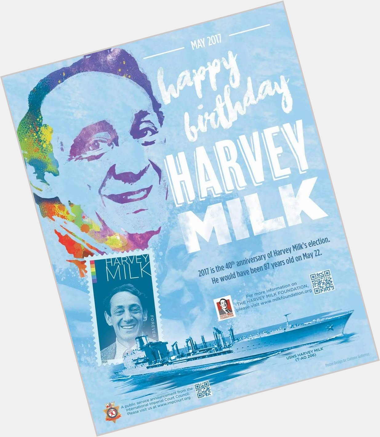 Happy Birthday Harvey Milk. Thank you for showing us we can come together as a community and make things better. 