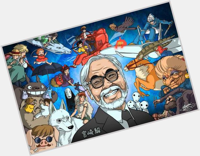 Happy 74th birthday to the genius Hayao Miyazaki who was the animation director for studio ghibli films! 