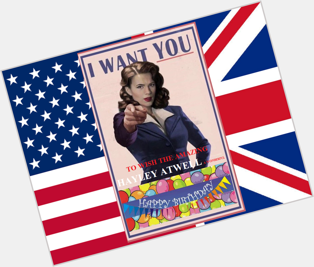  Happy Birthday & Happy Easter to the great Hayley Atwell. hope you like my little b-day pic I made you. 