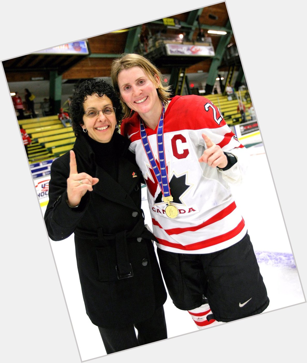 Happy Birthday goes out to Hayley Wickenheiser, pictured here with 2017 Inductee Danielle Goyette! 