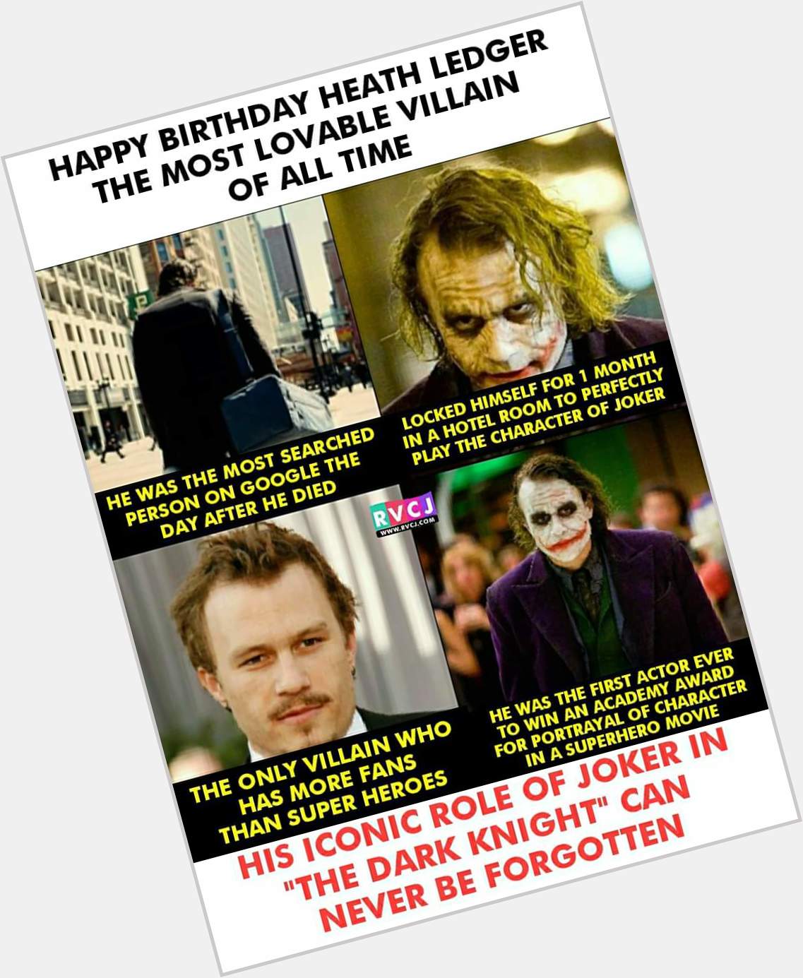 Happy Birthday Legend Heath Ledger... You Are More Popular Than The Any Other Superhero... RIP Brother. 